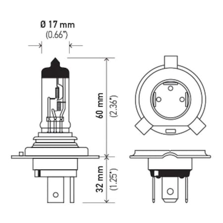 Hella Bulb 9003/Hb2 12V 60 Bulbs, 9003Ll 9003LL